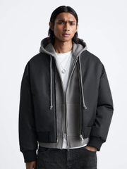 AK2611 - Z.RA ÁO KHOÁC BOMBER TRẦN BÔNG DÁNG RELAXED - FIT