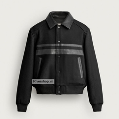 AK2717 - Z.RA CONTRAST FAUX LEATHER CROPPED JACKET