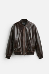 AK2531 - Z.RA FAUX LEATHER BOMBER JACKET