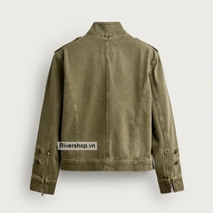 AK2701 - Z.RA CROPPED FIT BUTTON-DETAIL DENIM JACKET