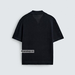 AP2604 - Z.RA CONTRAST TEXTURED KNIT POLO SHIRT