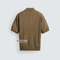 AP2603 - Z.RA BRAIDED TEXTURED KNIT POLO SHIRT
