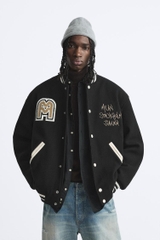 AK2514 - Z.RA CONTRASTING PATCHES BOMBER JACKET