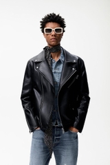 AK2419 - Z.RA FAUX LEATHER BIKER JACKET