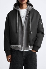 AK2611 - Z.RA ÁO KHOÁC BOMBER TRẦN BÔNG DÁNG RELAXED - FIT