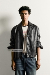 AK2703 - Z.RA CROPPED FAUX LEATHER JACKET