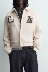 AK2709 - Z.RA FAUX SUEDE PATCH BOMBER JACKET