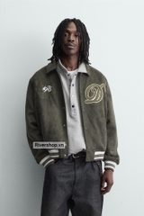 AK2710 - Z.RA FAUX SUEDE PATCH BOMBER JACKET