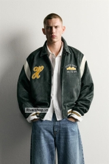 AK2716 - Z.RA FAUX SUEDE PATCH BOMBER JACKET