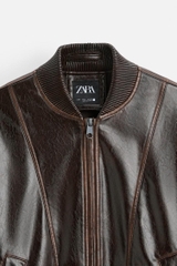 AK2531 - Z.RA FAUX LEATHER BOMBER JACKET