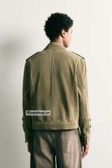 AK2701 - Z.RA CROPPED FIT BUTTON-DETAIL DENIM JACKET