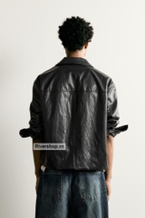 AK2703 - Z.RA CROPPED FAUX LEATHER JACKET