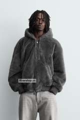 AK2644 - Z.RA REVERSIBLE FAUX LEATHER BOMBER JACKET