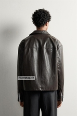 AK2704 - Z.RA CROPPED FAUX LEATHER JACKET