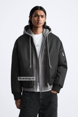 AK2611 - Z.RA ÁO KHOÁC BOMBER TRẦN BÔNG DÁNG RELAXED - FIT