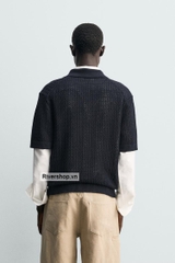 AP2604 - Z.RA CONTRAST TEXTURED KNIT POLO SHIRT