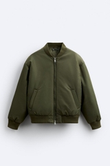 AK2612 - Z.RA ÁO KHOÁC BOMBER TRẦN BÔNG DÁNG RELAXED - FIT