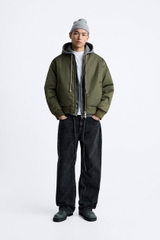 AK2612 - Z.RA ÁO KHOÁC BOMBER TRẦN BÔNG DÁNG RELAXED - FIT