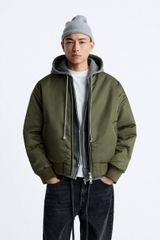 AK2612 - Z.RA ÁO KHOÁC BOMBER TRẦN BÔNG DÁNG RELAXED - FIT