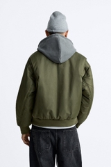 AK2612 - Z.RA ÁO KHOÁC BOMBER TRẦN BÔNG DÁNG RELAXED - FIT