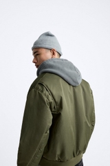 AK2612 - Z.RA ÁO KHOÁC BOMBER TRẦN BÔNG DÁNG RELAXED - FIT