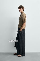 AP2603 - Z.RA BRAIDED TEXTURED KNIT POLO SHIRT