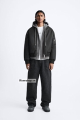 AK2611 - Z.RA ÁO KHOÁC BOMBER TRẦN BÔNG DÁNG RELAXED - FIT