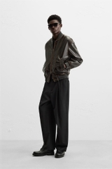 AK2531 - Z.RA FAUX LEATHER BOMBER JACKET
