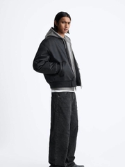 AK2611 - Z.RA ÁO KHOÁC BOMBER TRẦN BÔNG DÁNG RELAXED - FIT