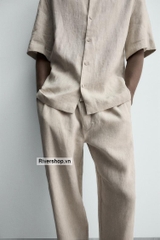 QD2601 - Z.RA 100% LINEN RELAXED FIT TROUSERS