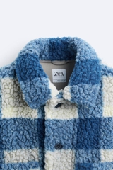 AK2483 - Z.RA COMBINATION PLAID FLEECE JACKET