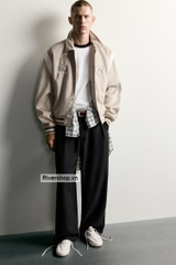 AK2715 - Z.RA FAUX SUEDE PATCH BOMBER JACKET