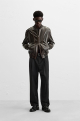 AK2531 - Z.RA FAUX LEATHER BOMBER JACKET