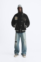 AK2514 - Z.RA CONTRASTING PATCHES BOMBER JACKET