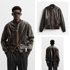 AK2531 - Z.RA FAUX LEATHER BOMBER JACKET