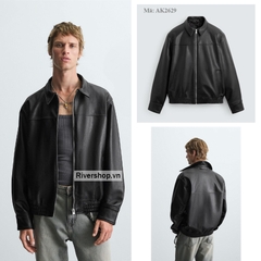 AK2629 - Z.RA FAUX LEATHER BOMBER JACKET