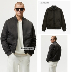AK2634 - Z.RA ÁO KHOÁC BOMBER DA LỘN LÓT LÔNG CỪU
