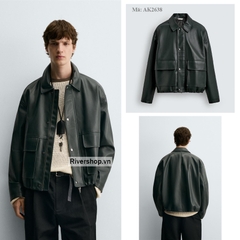 AK2638 - Z.RA RELAXED FIT FAUX LEATHER JACKET