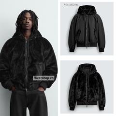 AK2641 - Z.RA REVERSIBLE FAUX FUR BOMBER JACKET
