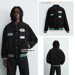 AK2659 - Z.RA CORDUROY EMBROIDERED PATCH JACKET
