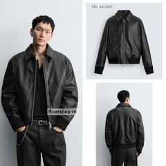 AK2669 - Z.RA FAUX LEATHER PUFFER JACKET