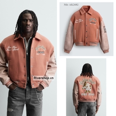 AK2682 - Z.RA PATCHED QUILTED BOMBER JACKET