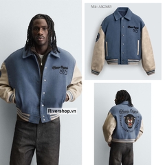 AK2683 - Z.RA PATCHED QUILTED BOMBER JACKET