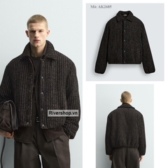 AK2685 - Z.RA VELOUR PLAID TEXTURED JACKET