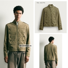 AK2701 - Z.RA CROPPED FIT BUTTON-DETAIL DENIM JACKET