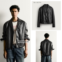 AK2703 - Z.RA CROPPED FAUX LEATHER JACKET