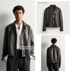 AK2704 - Z.RA CROPPED FAUX LEATHER JACKET