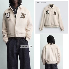 AK2709 - Z.RA FAUX SUEDE PATCH BOMBER JACKET