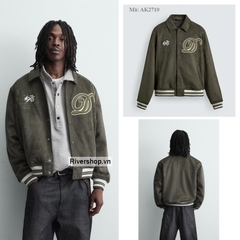 AK2710 - Z.RA FAUX SUEDE PATCH BOMBER JACKET