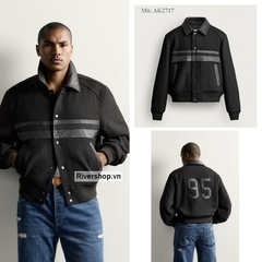 AK2717 - Z.RA CONTRAST FAUX LEATHER CROPPED JACKET